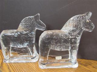 VT LINDSHAMMAR HANDMADE CRYSTAL HORSE COLLECTION SET OF 6 SWEDEN